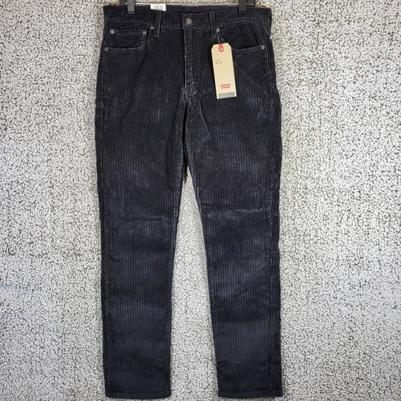 Levi's 511 Slim Corduroy Pants Mens 34x32 Black Stretch Casual Jeans NEW - Picture 1 of 9